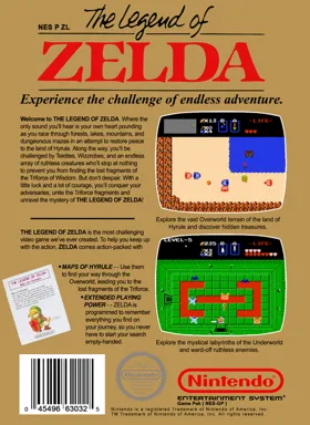 Legend of Zelda, The (USA) (Rev 1) box cover back